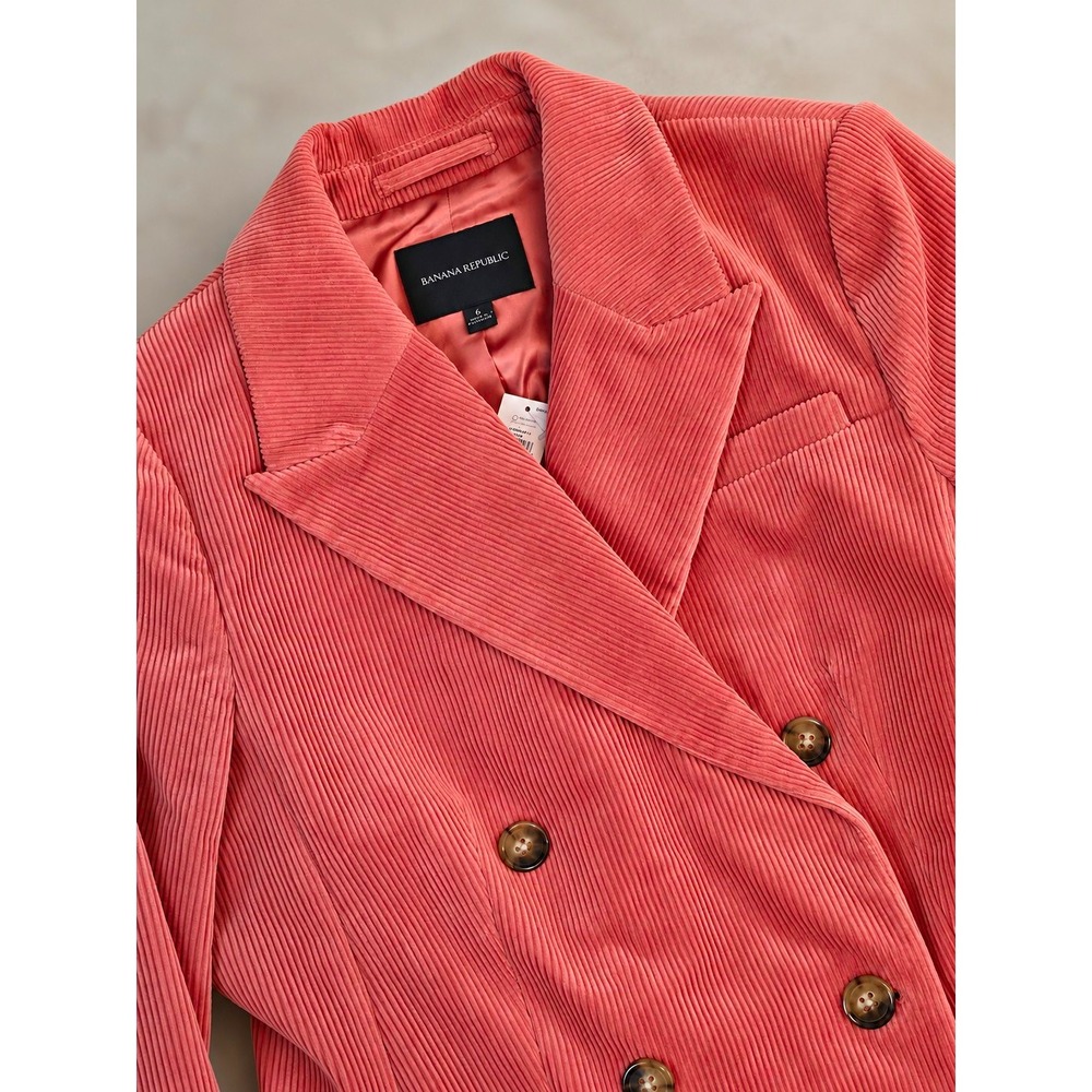 NWT Banana Republic Rivoli Corduroy Blazer Dusty Rose Double Breasted Size 6